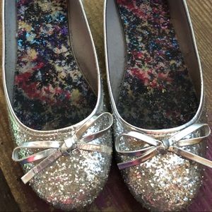 Girls sparkle flats fade glory good condition